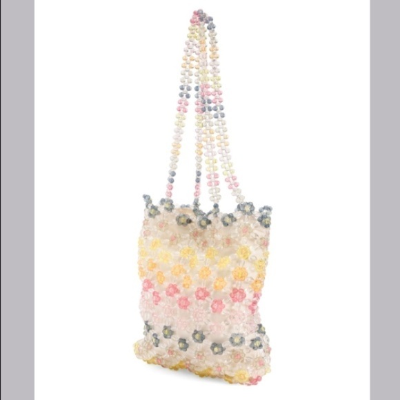 Brand New CYNTHIA ROWLEY Clear Daisy Rainbow Beaded Tote Colorful Shoulder Bag - Picture 8 of 13